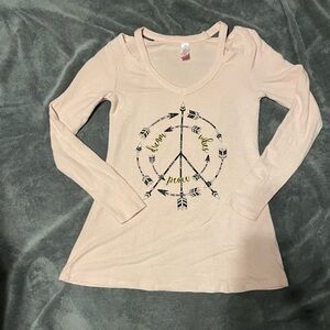 No Boundaries Junior Long Sleeve Cold Shoulder soft material Sweater